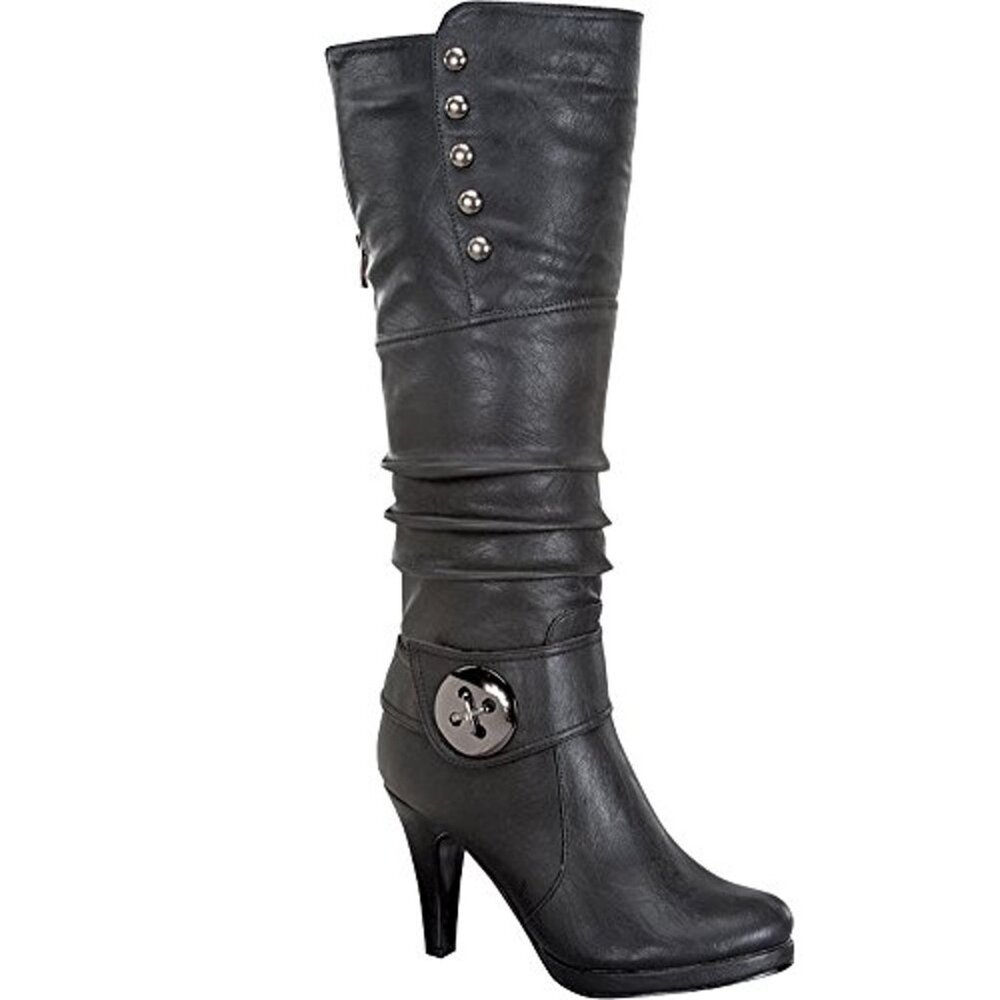 Top Moda Slouchy Knee-High Heeled Boots | Wholesale Starter Pack Size (8.5–10)